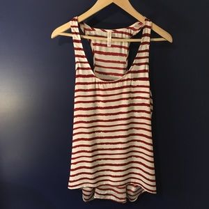 Red & white striped tank top